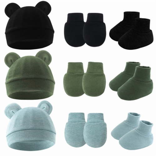 Dalrosia Newborn Hats Mittens and Socks Set Preemie Beanie Hat No Scratch Gloves and Ankle Socks for Infant Baby Boy Girl