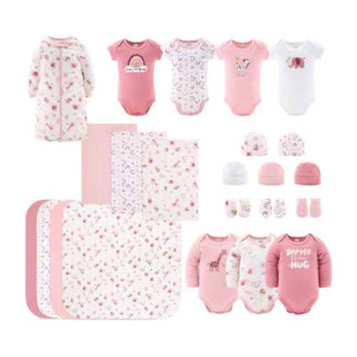 The Peanutshell 0-3m Rainbow Safari Baby Unisex 23-pc. Baby Clothing Set