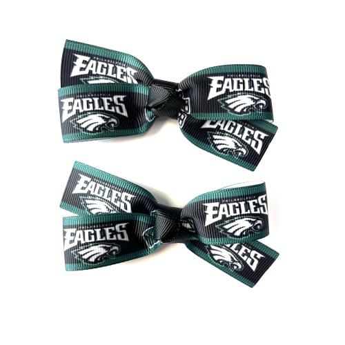 Philadelphia Eagles Hair Bow Set of 2 Toddler Eagles Pig Tail Bows