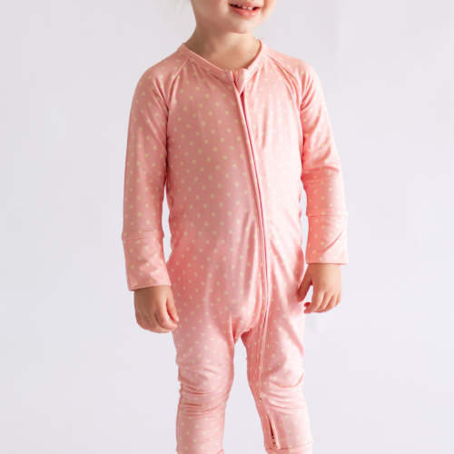 Infant Romper in Pink Polka Dot