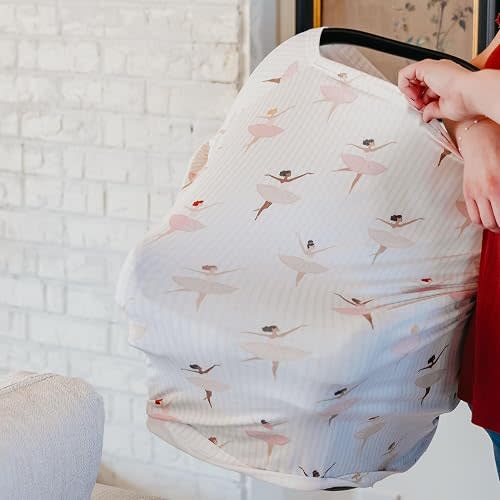 Copper Pearl Nursing Cover for Breastfeeding – Multi-Use Baby Car Seat Cover, Stroller Cover & Breast Feeding Cover Up for Women, Stretchy Breathable High Quality Cover for Boy or Girl, Katerina