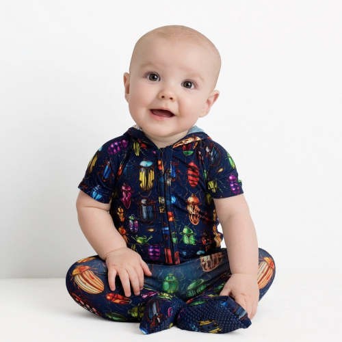 Front Opening Ready Set Romper® ZIP-IT! in Beetle-Mania!