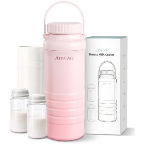 JOYFAR Portable Breast Milk Cooler Bottle - 22oz 2 Bottles Leakproof Pink