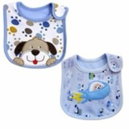 2 Pack of Baby Waterproof Cotton Bibs with Embroidered Designs – Gifts Are Blue