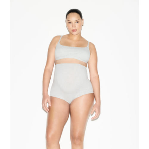 Cotton Jersey Maternity Nursing Scoop Bralette 2-pack - Light Heather Grey (Size Medium)