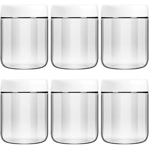 EONJOE 6-Pack 16oz Glass Jars with Lids for Food Storage Meal Prep Airtight
