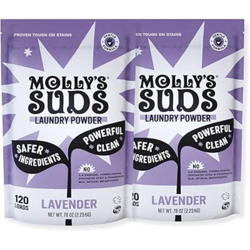 Molly's Suds Original Laundry Detergent Powder | Clean Laundry Detergent Powder for Sensitive Skin | Simple, Effective Ingredients, Stain Fighting | 240 Loads (Lavender)
