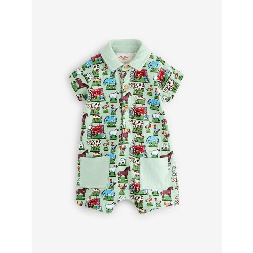 Green Farm Collared 100% Cotton Cath Kidston Romper