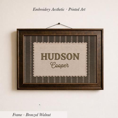 Custom Name Print Personalized Embroidery Style Wall Art ∙ 2168