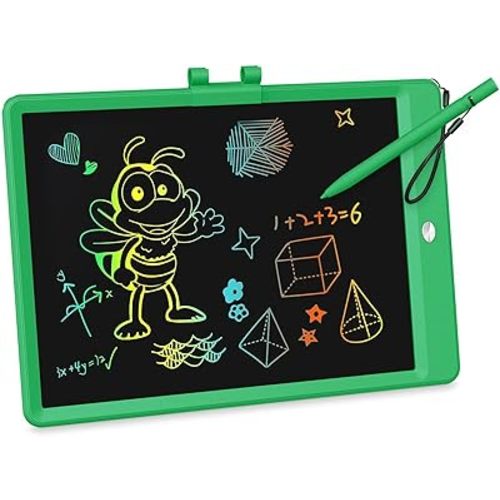 KOKODI LCD Writing Tablet, 10 Inch Colorful Toddler Doodle Board Drawing Tablet, Erasable Reusable Electronic Drawing Pads, Educational and Learning Toy for 3-6 Years Old Boy and Girls(Green)