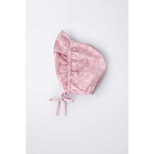 SWISS EMBROIDERY BONNET - Pink | ZARA United States