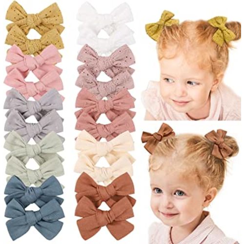 20pcs Baby Girl Hair Bows Clips Fully Lined Barrettes Hair Accessories for Little Girls Toddler Kids Teens