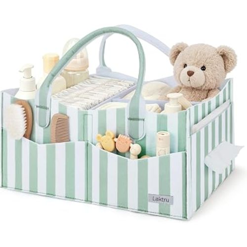 Baby Diaper Caddy Organizer with Handle, Baby Basket for Registry