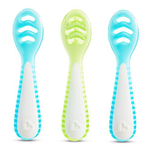 Munchkin Gentle Dip Self-Feeding Spoons - Blue/Mint - 3pk