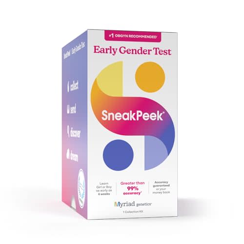 SneakPeek Early Gender Test, Snap Standard, 1 at-Home Test Kit | Discover Baby's Gender Early, 99%+ Accuracy at 6 Weeks, Perfect for Gender Reveal, Lab Fee Included