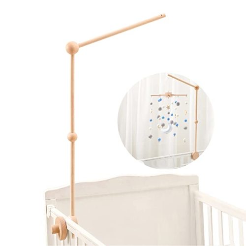 let's make Baby Crib Mobile Arm - Wooden Baby Mobile Crib Holder for Mobile Hanging Baby Crib Attachment for Nursery Decor