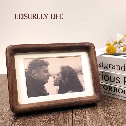 Walnut Wood Picture Frame - Smooth Corner Anniversary Gift