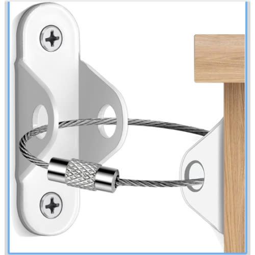 Furniture Anchors (10 Packs) Anti Tip Furniture Anchors for Baby Proofing, Furniture Wall Anchor Earthquake Straps for Furniture Dresser Wall Safety Anchor Furniture Fasteners to Wall, White