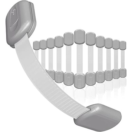 Baby Proofing Child Safety Locks (12 Pack) by Skyla Homes - The Safest, Quickest and Easiest 3M Adhesive Cabinet Latches, No Screws & Magnets, Multi-Purpose for Furniture, Kitchen, Ovens, Toilet Seats