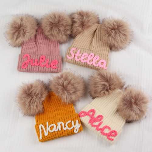 Personalized Winter Beanie: Custom Embroidered Name Knit Hat