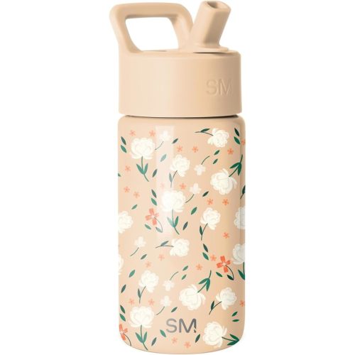 Simple Modern Kids Water Bottle with Straw Lid | 14oz Insulated Stainless Steel Kids Tumbler & Spill Proof Toddler Cup for School, Girls, Boys | Summit | Chloe Floral