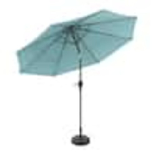 Pure Garden 10 ft. Outdoor Market Patio Umbrella with Auto-Tilt and Base in Dusty Green 50-LG1043B