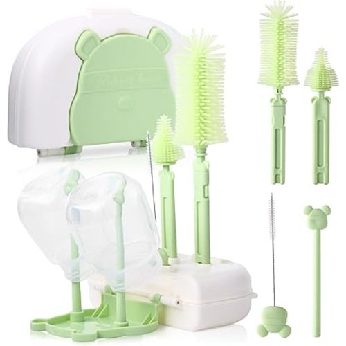 Baby Bottle Cleaner Brush Set Travel Baby Bottle Cleaning Kit Toddler Cleaning Set Travel Bottle Cleaner Kit After Birth Essentials for Mom Kit Toddler Travel Essential Convenience kit