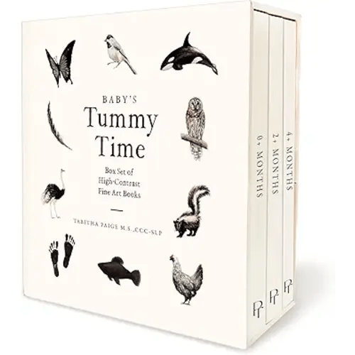 Baby's Tummy Time Book Box Set: A 3-Book Box Set of High-Contrast Art for Visual Stimulation at Tummy Time (Tabitha Paige Children's Book Series)