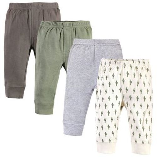 Touched by Nature Baby and Toddler Boy Organic Cotton Pants 4pk, Cactus, 6-9 Months