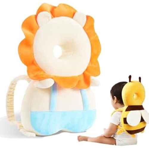 Head Protection Backpack Pillow for Baby Walking & Crawling (Lion)