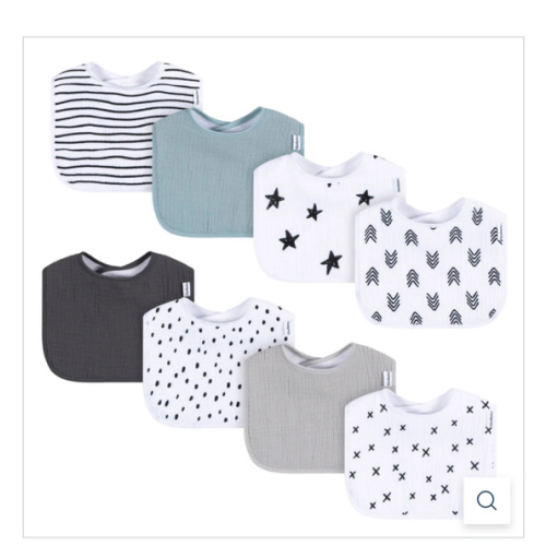 8-Pack Baby Neutral Black & White Muslin Drooling Bibs – Gerber Childrenswear