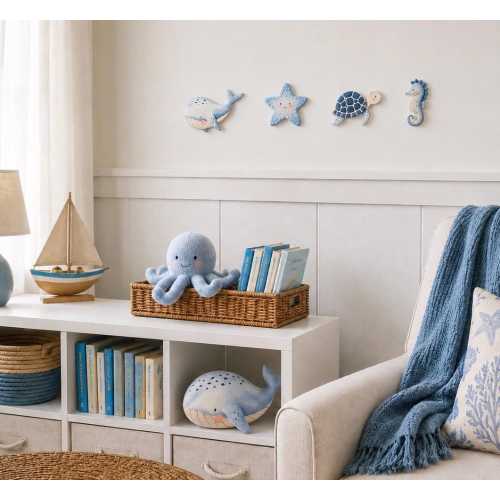 Ocean Nursery Wall Hook | Whale Coat Hook for Kids Room | Nautical Nursery Decor | Wooden Towel Hook | Baby Shower Gift | Under The Sea