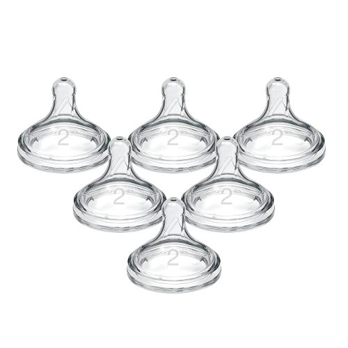 Dr. Brown’s Wide-Neck Level 2 Medium Flow Nipple, 3m+, 6-Pack