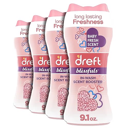 Dreft Blissfuls In-Wash Scent Booster Beads, Baby Fresh Scent, 9.1 oz (4 Pack)