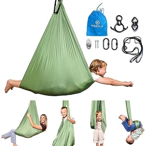 Harkla Sensory Swing for Kids & Adults, Holds 200lbs, Includes 360° Swivel