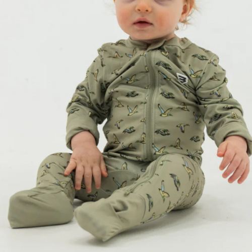 Baby Zip Up - Flying Ducks Green – BURLEBO