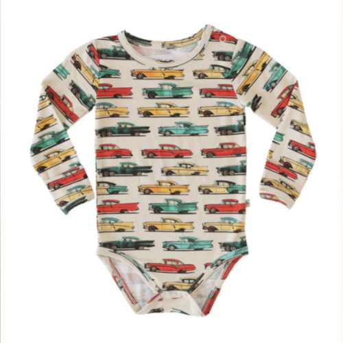 Classic Cars Long Sleeve Bamboo Bodysuit – Cozy & Stylish