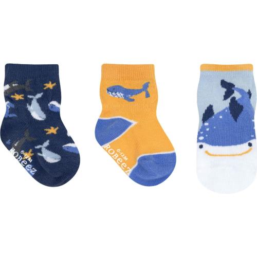 Humpback 3-Pack Baby Socks in Dark Blue
