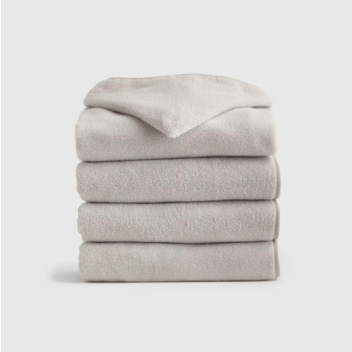 Organic Turkish Cotton Toddler Hooded Towel Set 4-Pack Light Grey