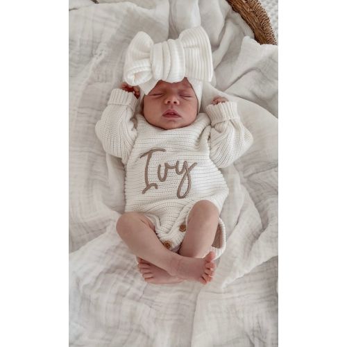 CLASSIC RIBBED ROMPER - MILK | PERSONALISED EMBROIDERY AVAILABLE