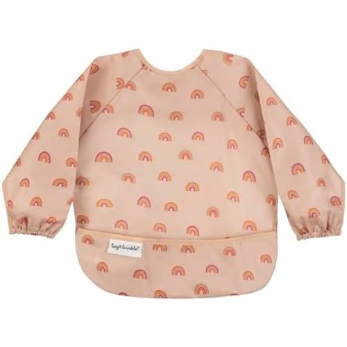 Tiny Twinkle Long Sleeve Bib for Babies & Toddlers | Waterproof Smock Bib for Eating | Machine Washable & Mess-Proof Feeding Essentials | Newborn Shower Gift (Boho Rainbow, 6–24M)
