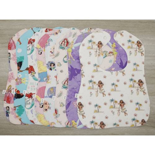 Handmade Princess Character Bib, Cotton, Terry Cloth Back