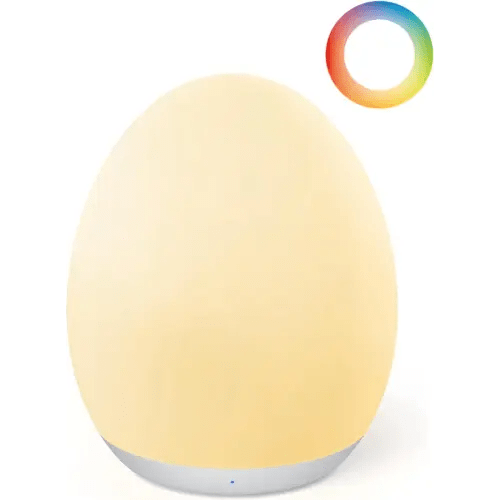 JOLYWELL Night Light for Kids - Rechargeable Egg Light with 7 RGB Colors