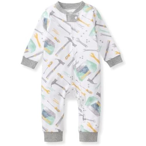 Burt's Bees Baby Unisex Sleep and Play PJs, 100% Organic Cotton One-Piece Zip Front Footless Loose Fit Footie Pajamas