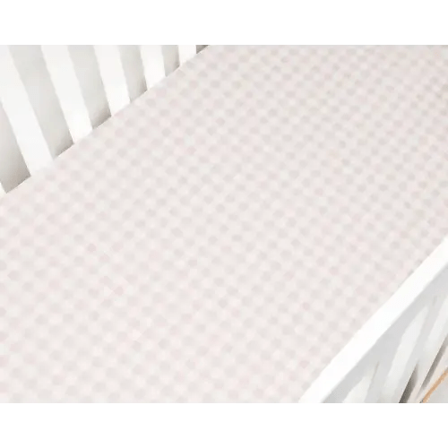 Picnic Gingham Crib Sheet - Pink