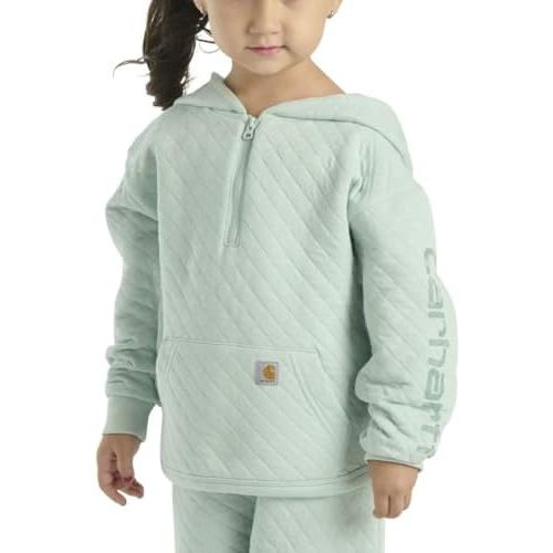Carhartt girls Long-sleeve Half-zip Hooded Sweatshirt