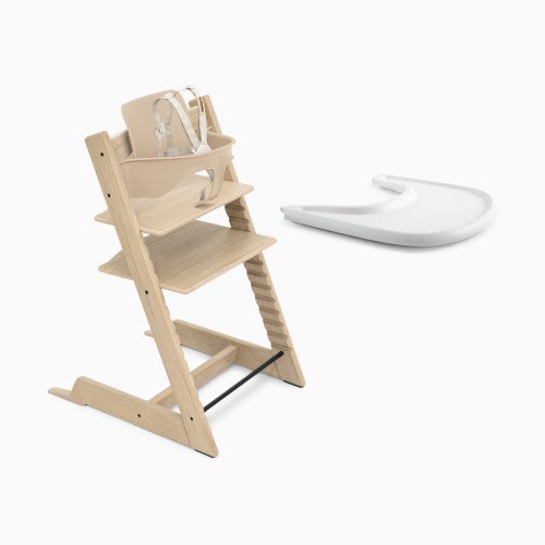 Stokke Tripp Trapp High Chair² + Tray Bundle - Oak Natural/White