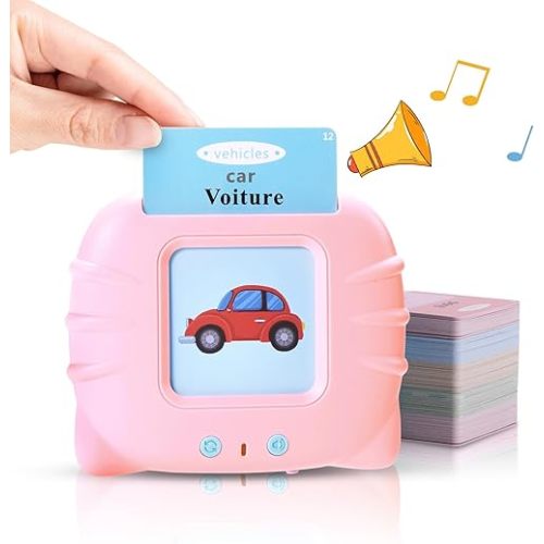 TimingSXD French & English Bilingual Flash Cards for Toddler/Beginning - Learning Educational Toy to Learn French/English,Talking Flash Cards for Ages 2+