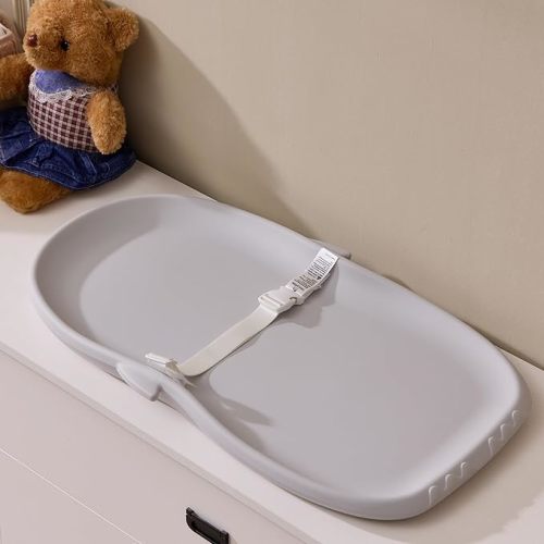 Portable EVA Baby Changing Pad Waterproof Changing Pad for Diaper Changes,Dressing,Baby Massage & Moisturizer Application,Soft & Non-Slip,Adjustable Safety Belt,Adorable Penguin Design