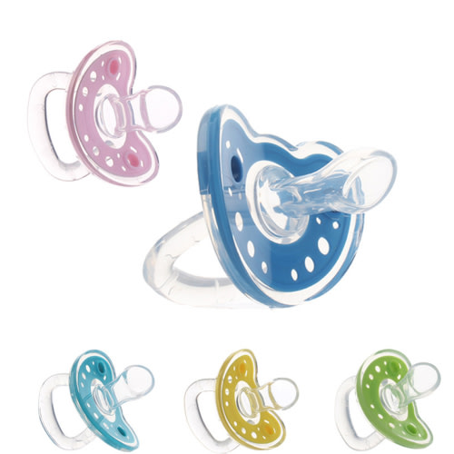 RAOx Newborn Infant Baby Soft Silicone Dummy Pacifier Flat Round Head Soother Nipple